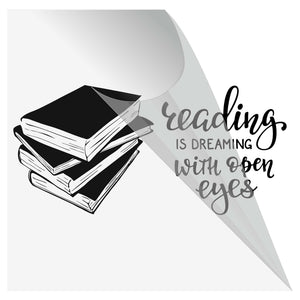 Adesivo Murale "Reading is Dreaming with Open Eyes" – Decorazione Parete per Amanti dei Libri
