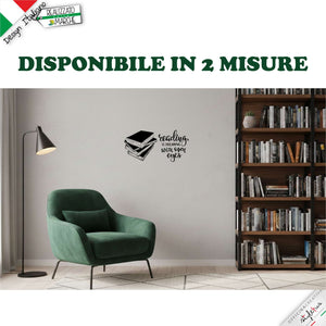 Adesivo Murale "Reading is Dreaming with Open Eyes" – Decorazione Parete per Amanti dei Libri