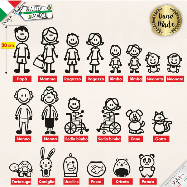 ADESIVI FAMIGLIA PERSONALIZZATI per camper 22,5 cm