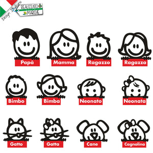 ADESIVI FAMIGLIA Cucù PERSONALIZZATI