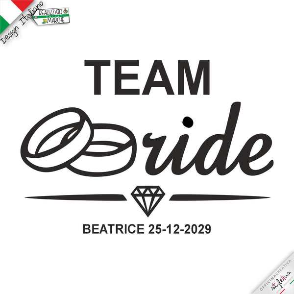 SET di 6 T-shirt personalizzabili "TEAM BRIDE ANELLI "