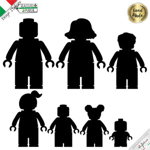 ADESIVI FAMIGLIA MATTONCINI LEGO