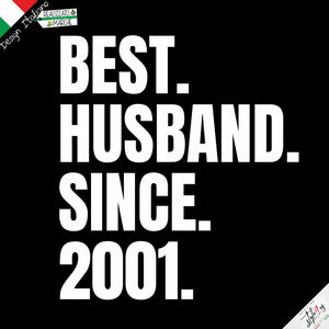 Coppia di T-Shirt Personalizzate "Best Husband & Wife Since" con Anno – Magliette di Coppia per Anniversario e Matrimonio – Bianco o Nero