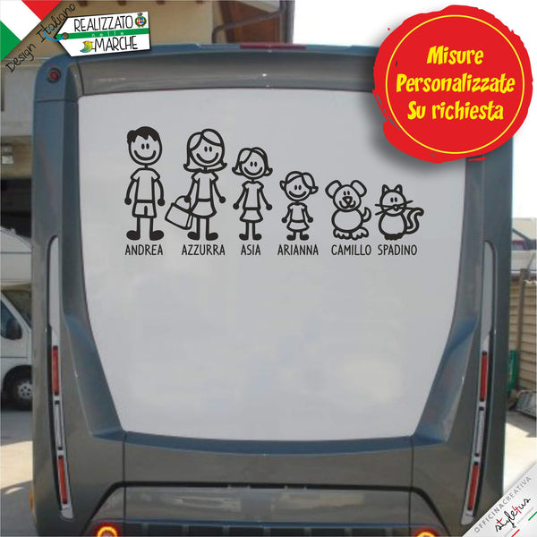 ADESIVI FAMIGLIA PERSONALIZZATI per camper 37 cm