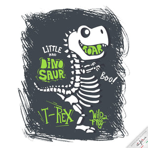 T-SHIRT da bambino scheletro dinosauro