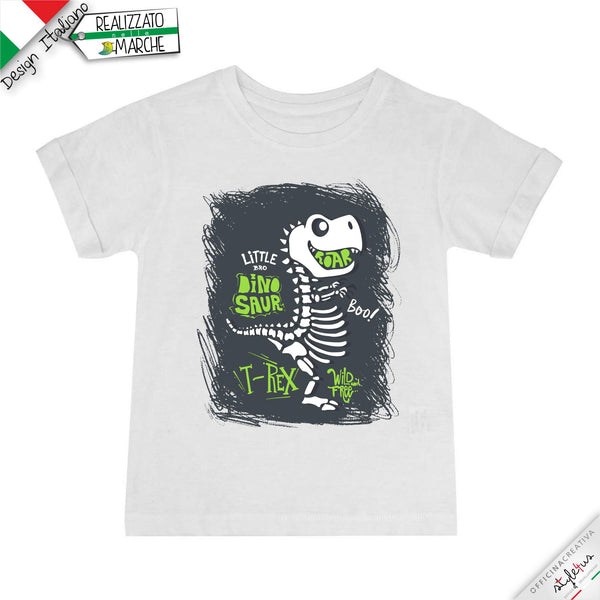 T-SHIRT da bambino scheletro dinosauro