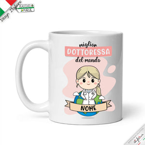 Tazza Dottoressa Personalizzata nel Nome e Capelli