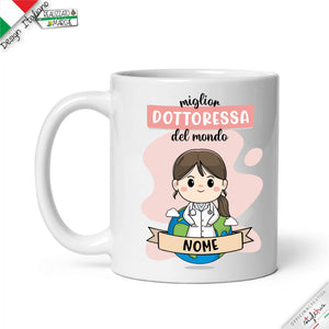 Tazza Dottoressa Personalizzata nel Nome e Capelli
