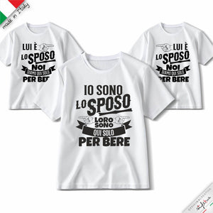 T-shirt per addio al Celibato CON DITO CHE INDICA, PER SPOSO E AMICI