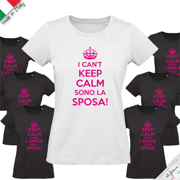 SET di 7 T-shirt "addio al nubilato KEEP CALM..."