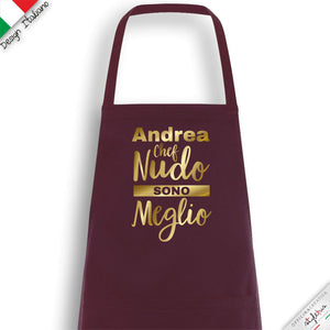 Grembiule  "Nudo sono meglio"