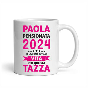 Tazza "Pensionata" personalizzata con nome