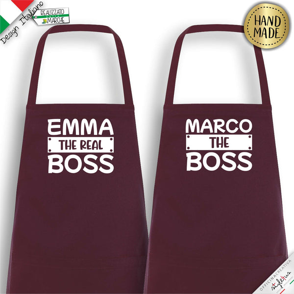 2 Grembiuli personalizzati "The Boss" e "The Real Boss"