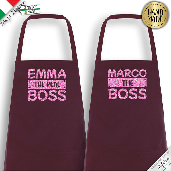 2 Grembiuli personalizzati "The Boss" e "The Real Boss"