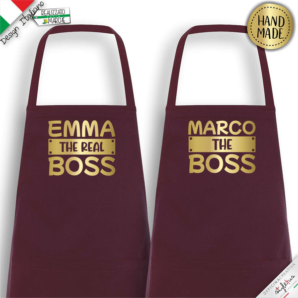 2 Grembiuli personalizzati "The Boss" e "The Real Boss"