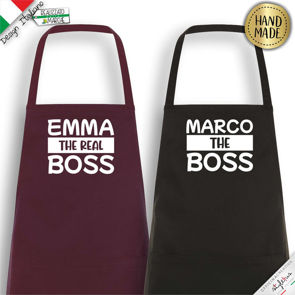 2 Grembiuli personalizzati "The Boss" e "The Real Boss"