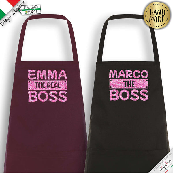 2 Grembiuli personalizzati "The Boss" e "The Real Boss"