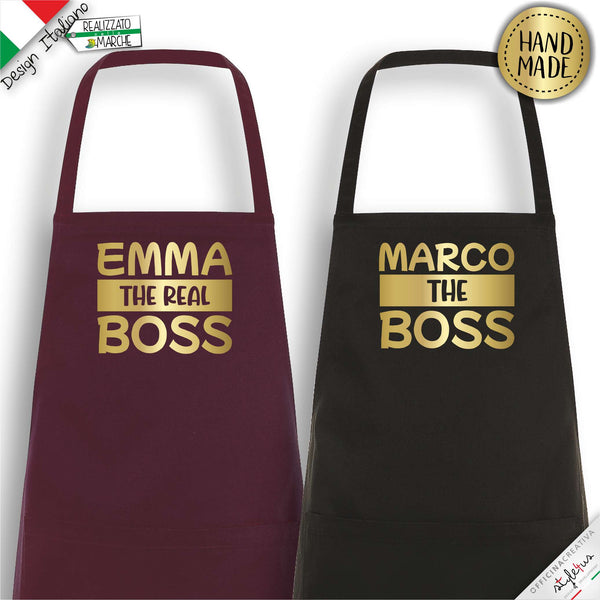 2 Grembiuli personalizzati "The Boss" e "The Real Boss"