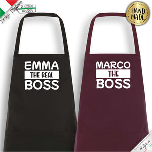 2 Grembiuli personalizzati "The Boss" e "The Real Boss"