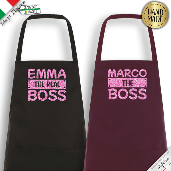 2 Grembiuli personalizzati "The Boss" e "The Real Boss"