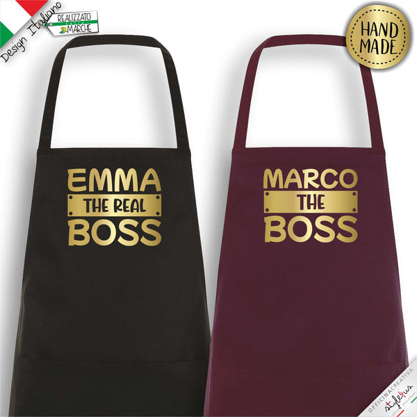 2 Grembiuli personalizzati "The Boss" e "The Real Boss"