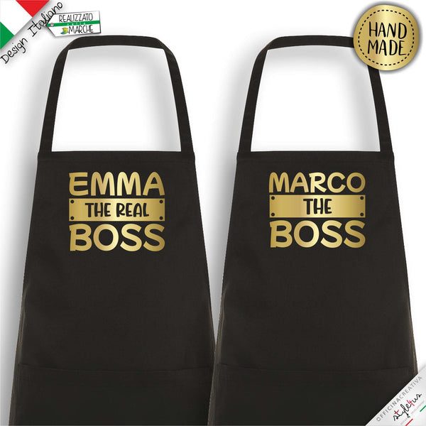 2 Grembiuli personalizzati "The Boss" e "The Real Boss"