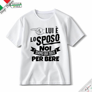 T-shirt per addio al Celibato CON DITO CHE INDICA, PER SPOSO E AMICI