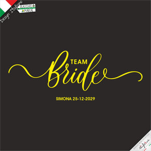 SET di 6 T-shirt personalizzate con testo "TEAM BRIDE"