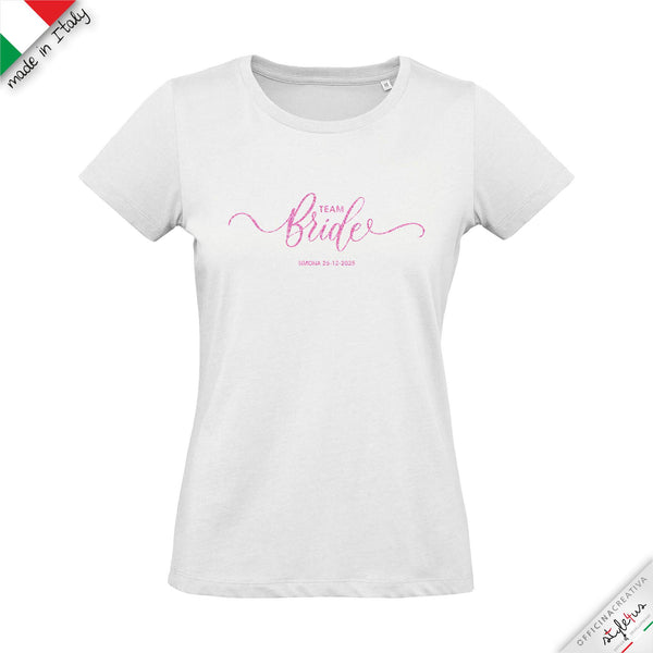 SET di 6 T-shirt personalizzate con testo "TEAM BRIDE"