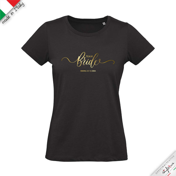 SET di 6 T-shirt personalizzate con testo "TEAM BRIDE"