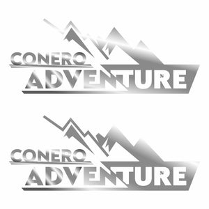 Coppia Adesivi Auto Personalizzati Adventure Montagna | Sticker in Vinile Laminato Resistente Intemperie e Lavaggi | Decalcomania con Nome/Associazione