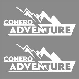 Coppia Adesivi Auto Personalizzati Adventure Montagna | Sticker in Vinile Laminato Resistente Intemperie e Lavaggi | Decalcomania con Nome/Associazione