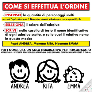 ADESIVI FAMIGLIA Cucù PERSONALIZZATI