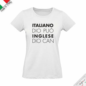 T-shirt "Dio può in inglese"