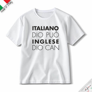 T-shirt "Dio può in inglese"