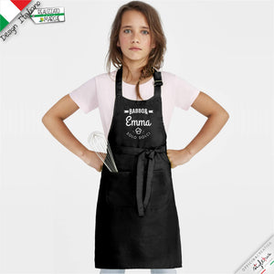 2 Grembiuli per Papà e Figlio/a, Mamma e Figlio/a Nomi e Grafica Personalizzati