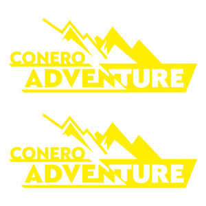 Coppia Adesivi Auto Personalizzati Adventure Montagna | Sticker in Vinile Laminato Resistente Intemperie e Lavaggi | Decalcomania con Nome/Associazione