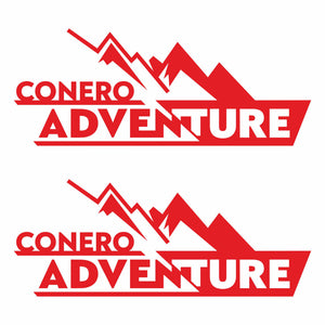 Coppia Adesivi Auto Personalizzati Adventure Montagna | Sticker in Vinile Laminato Resistente Intemperie e Lavaggi | Decalcomania con Nome/Associazione