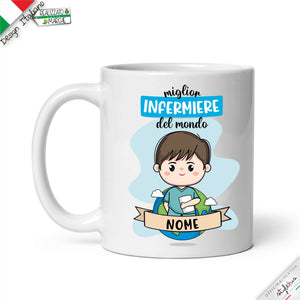 Tazza infermiere Personalizzata nel Nome e Capelli