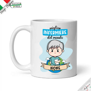 Tazza infermiere Personalizzata nel Nome e Capelli
