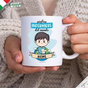Tazza infermiere Personalizzata nel Nome e Capelli