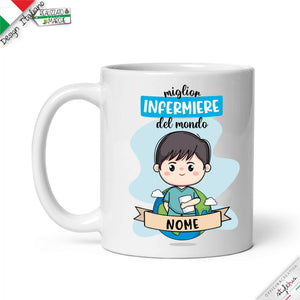 Tazza infermiere Personalizzata nel Nome e Capelli