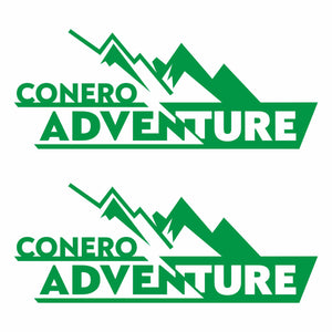 Coppia Adesivi Auto Personalizzati Adventure Montagna | Sticker in Vinile Laminato Resistente Intemperie e Lavaggi | Decalcomania con Nome/Associazione