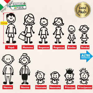 ADESIVI FAMIGLIA PERSONALIZZATI