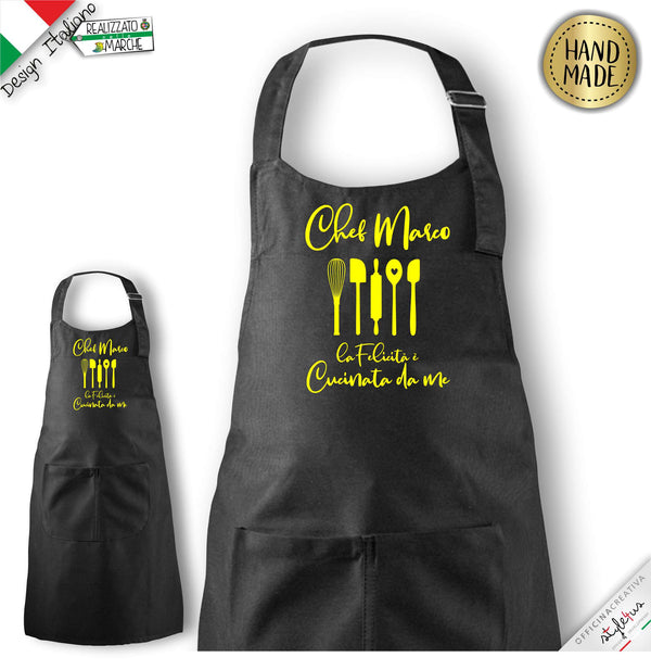 Grembiule per bambini "La felicità è cucinata da me"
