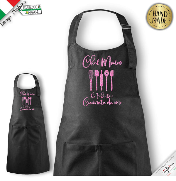 Grembiule per bambini "La felicità è cucinata da me"