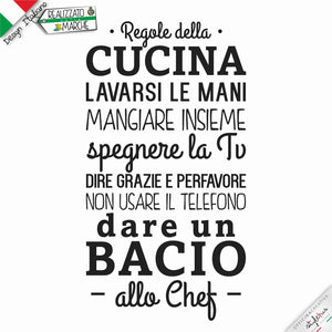 adesivo "le Regole della cucina"