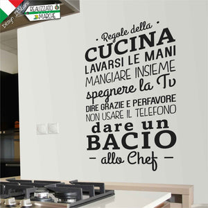 adesivo "le Regole della cucina"