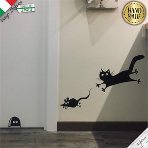 ADESIVO GATTO E TOPO