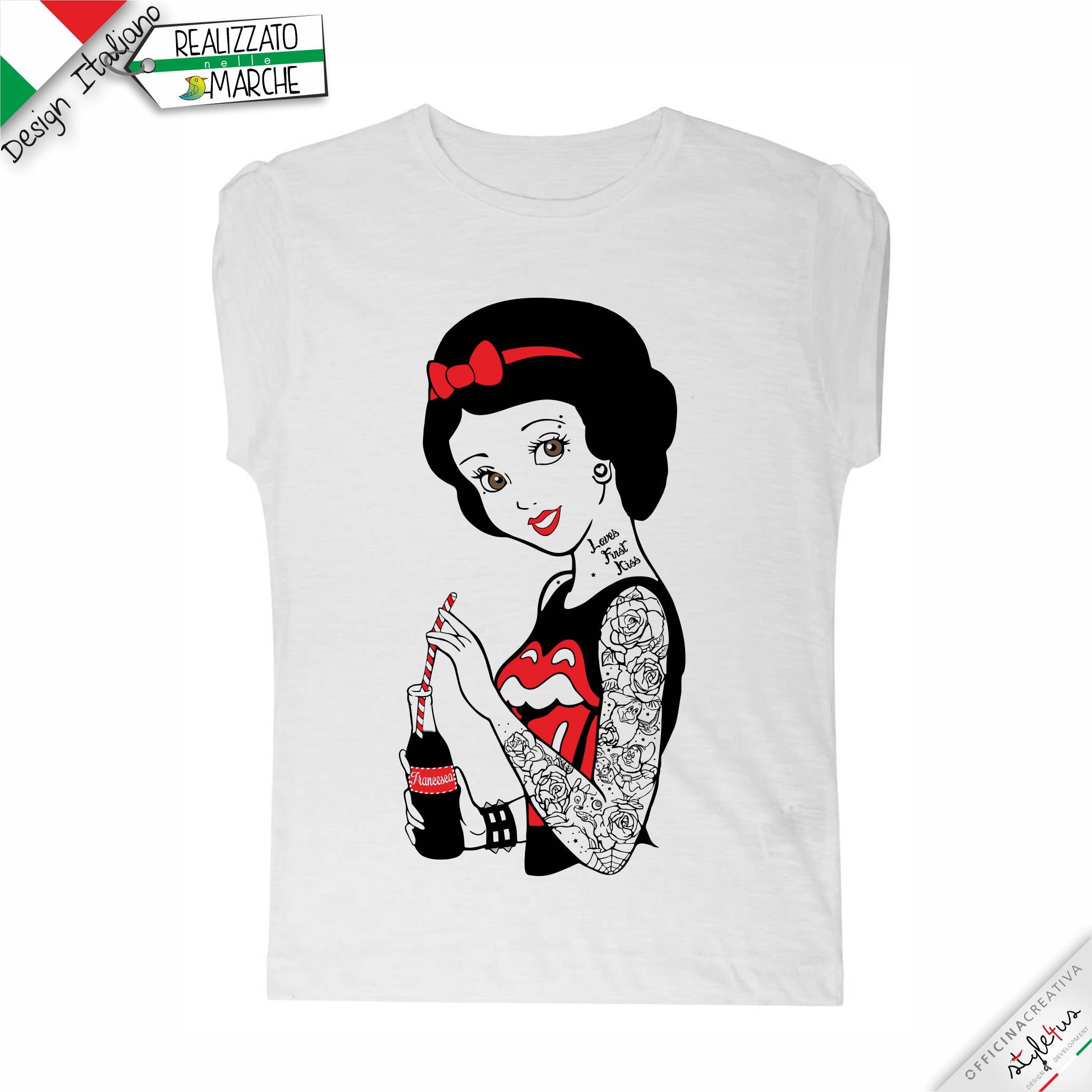 T SHIRT bambina Biancaneve Rock style4us